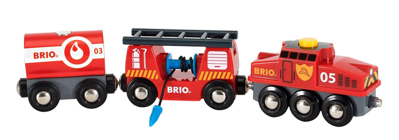 BRIO VEHICLE - RESCUE FIREFIGHTING TRAIN - 4 PIECES