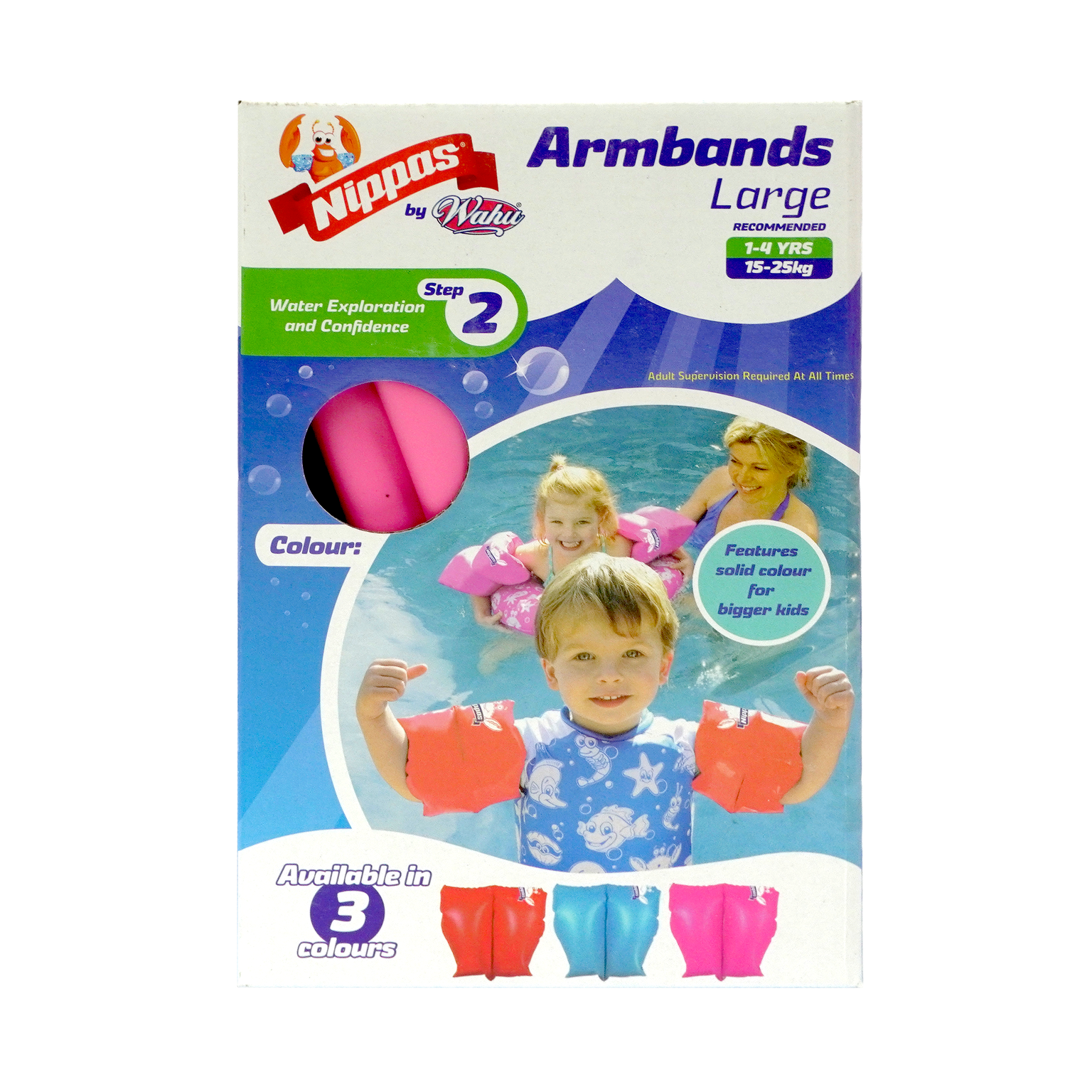 NIPPAS ARM BANDS 2-6 YEARS LARGE ASSORTED COLORS