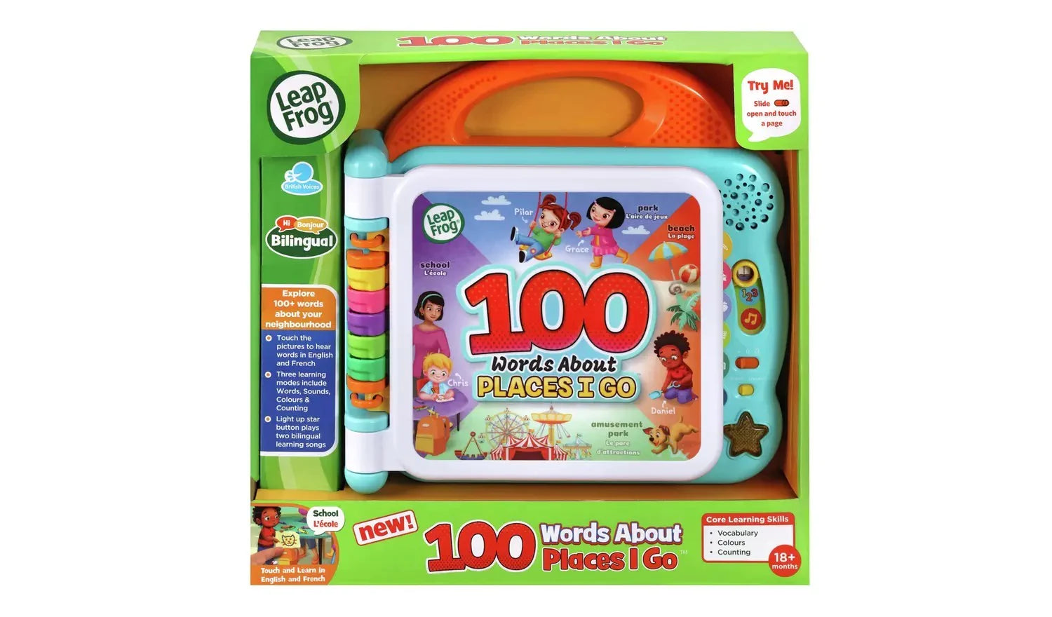 LEAP FROG 100 WORDS BOOK - PLACES I GO ENGLISH / FRENCH