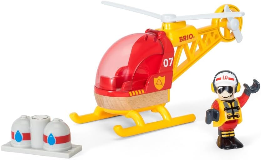 BRIO VEHICLE - FIREFIGHTER HELICOPTER - 3 PIECES