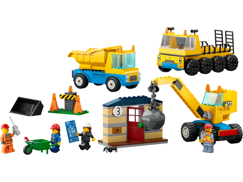 LEGO 60391 CITY - CONSTRUCTION TRUCKS AND WRECKING BALL CRANE
