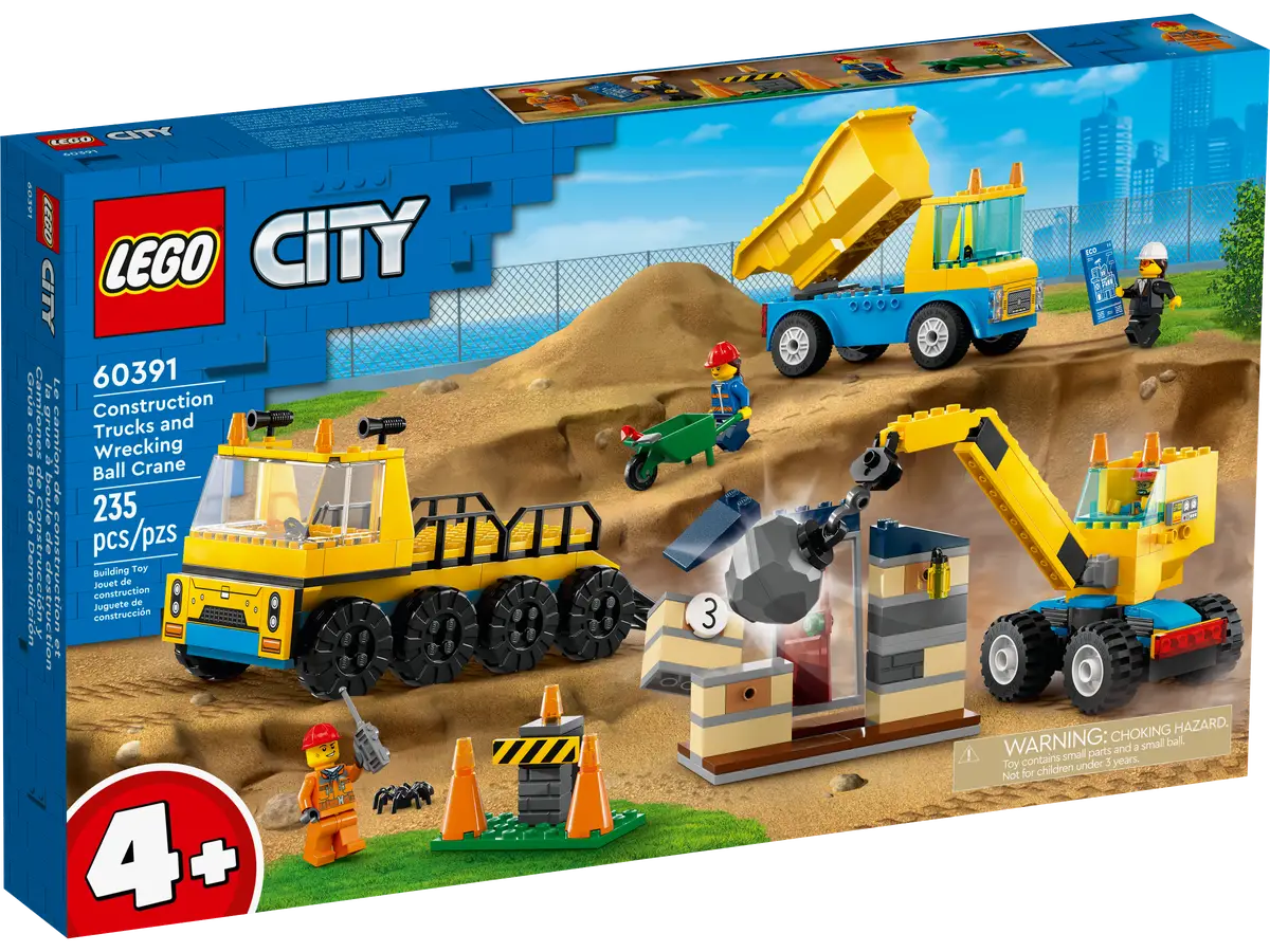 LEGO 60391 CITY - CONSTRUCTION TRUCKS AND WRECKING BALL CRANE