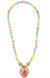 BARBIE RAINBOW FANTASY PEARL STRETCH NECKLACE WITH HEART CHARM