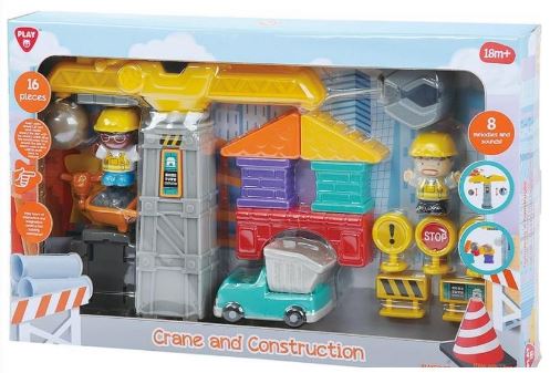 PLAYGO BATTERY OPERATED CRANE AND CONSTRUCTION