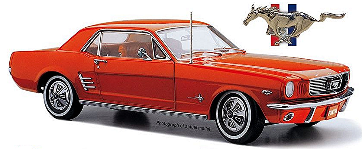 CLASSIC CARLECTABLES - 1:18 1966 PONY MUSTANG - SIGNAL FLARE RED