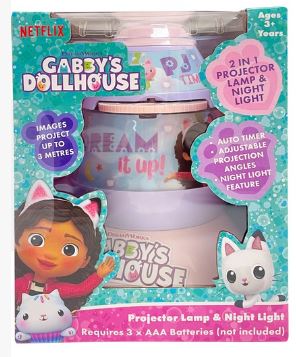 GABBY DOLLHOUSE PROJECTOR LAMP AND NIGHT LIGHT