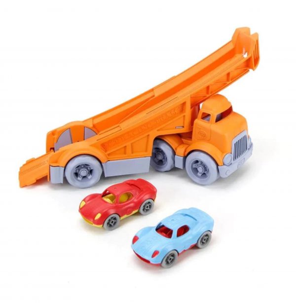 GREEN TOYS - RACING TRUCK WITH 2 RACERS