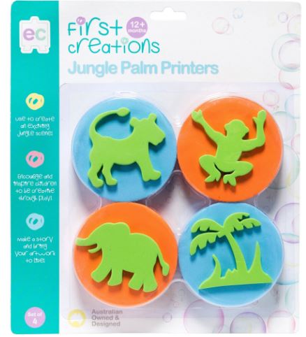 FIRST CREATIONS JUNGLE PALM PRINTERS SET OF 4