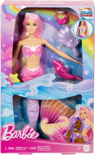 BARBIE FAIRYTALE MERMAID COLOUR CHANGE DOLL AND ACCESSORIES