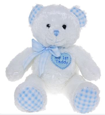 AURORA BABY MY FIRST TEDDY BEAR BLUE 14 INCH PLUSH14" MY FIRST TEDDY BEAR BOY