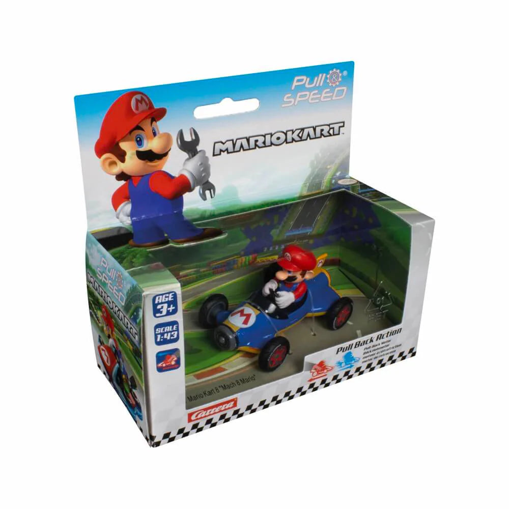 CARRERA PULL BACK - PULL AND SPEED MARIO KART MARIO IN BLUE CART