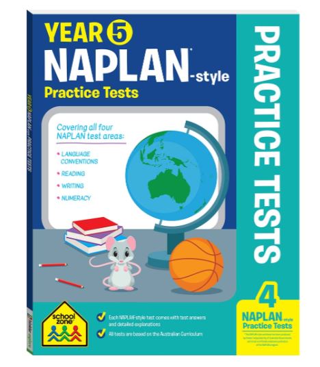 SCHOOL ZONE YEAR 5 NAPLAN STYLE WORKBOOK AND TESTS W/ STICKERS