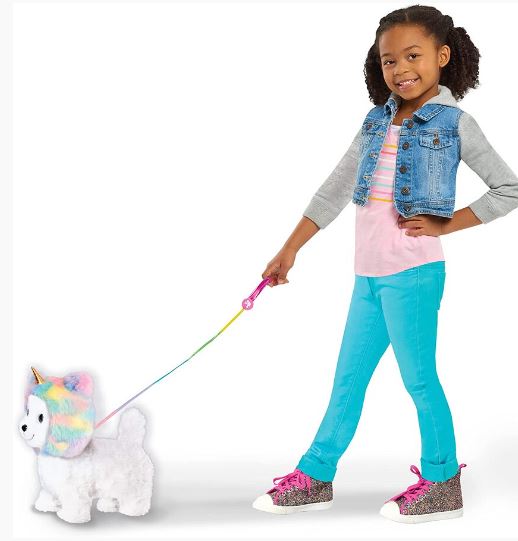 BARBIE PETS - WALKING PUPPY WITH UNICORN HAT - 10 PIECES