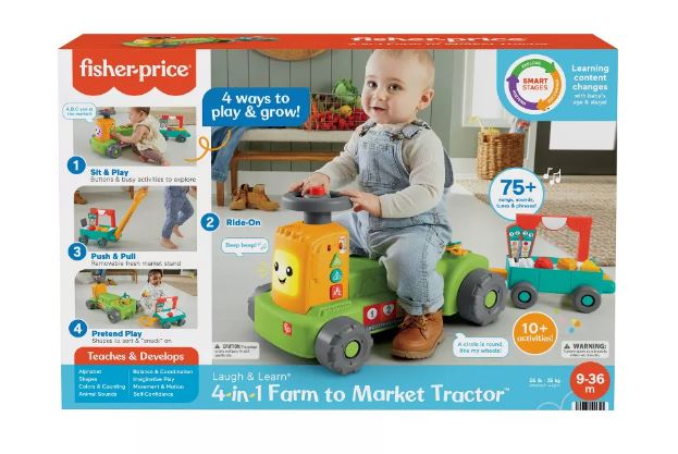 FISHER PRICE 4 IN 1 FARM TO MARKET TRACTOR