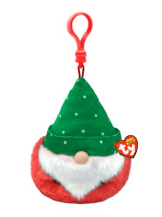 TY BEANIE BELLIES - CHRISTMAS - 'TURVEY' GREEN GNOME CLIP
