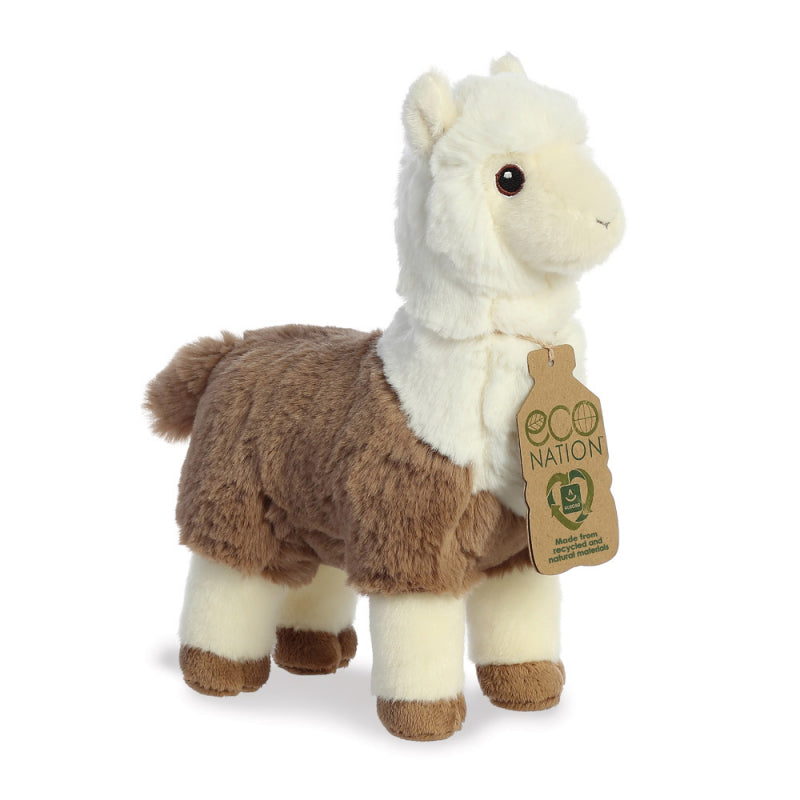 ECO NATION WHITE AND BROWN ALPACA SOFT TOY