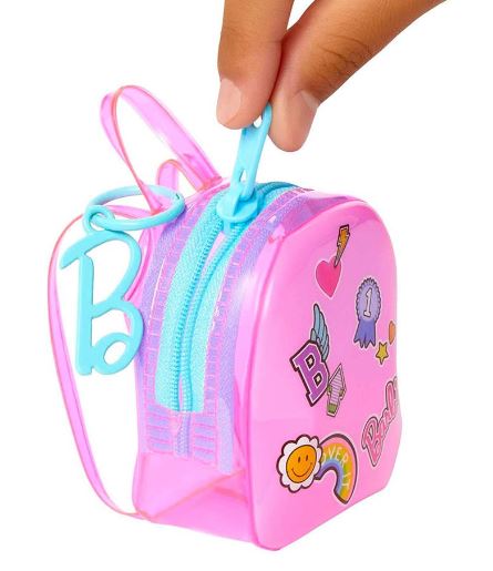 BARBIE FASHION ACCESSORIES - SCHOOL DRESS AND BAG WITH 5 SURPRISES