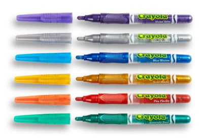 CRAYOLA GLITTER MARKERS 6 PACK