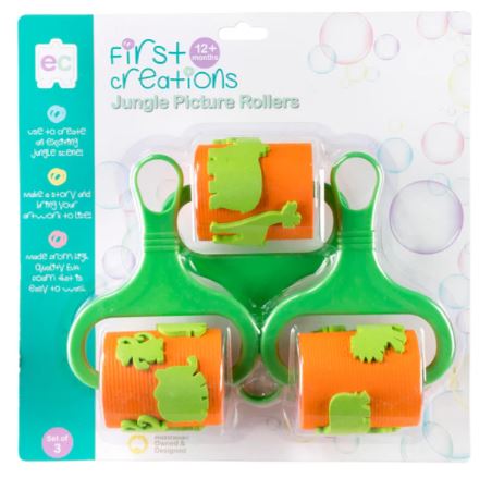 FIRST CREATIONS JUNGLE PICTURE ROLLERS SET OF 3