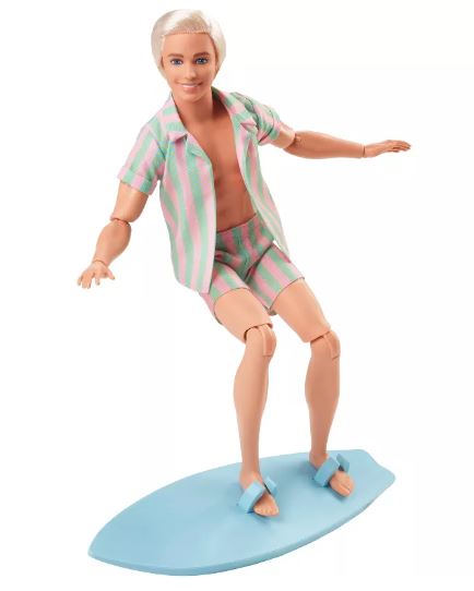 BARBIE THE MOVIE - PASTEL KEN WITH SURF BOARD