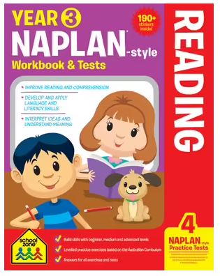 SCHOOL ZONE: YEAR 3 READING NAPLAN STYLE WORKBOOK & TESTS