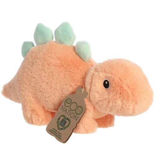 ECO NATION STEGGY THE PINK AND GREEN STEGOSAURUS SOFT TOY