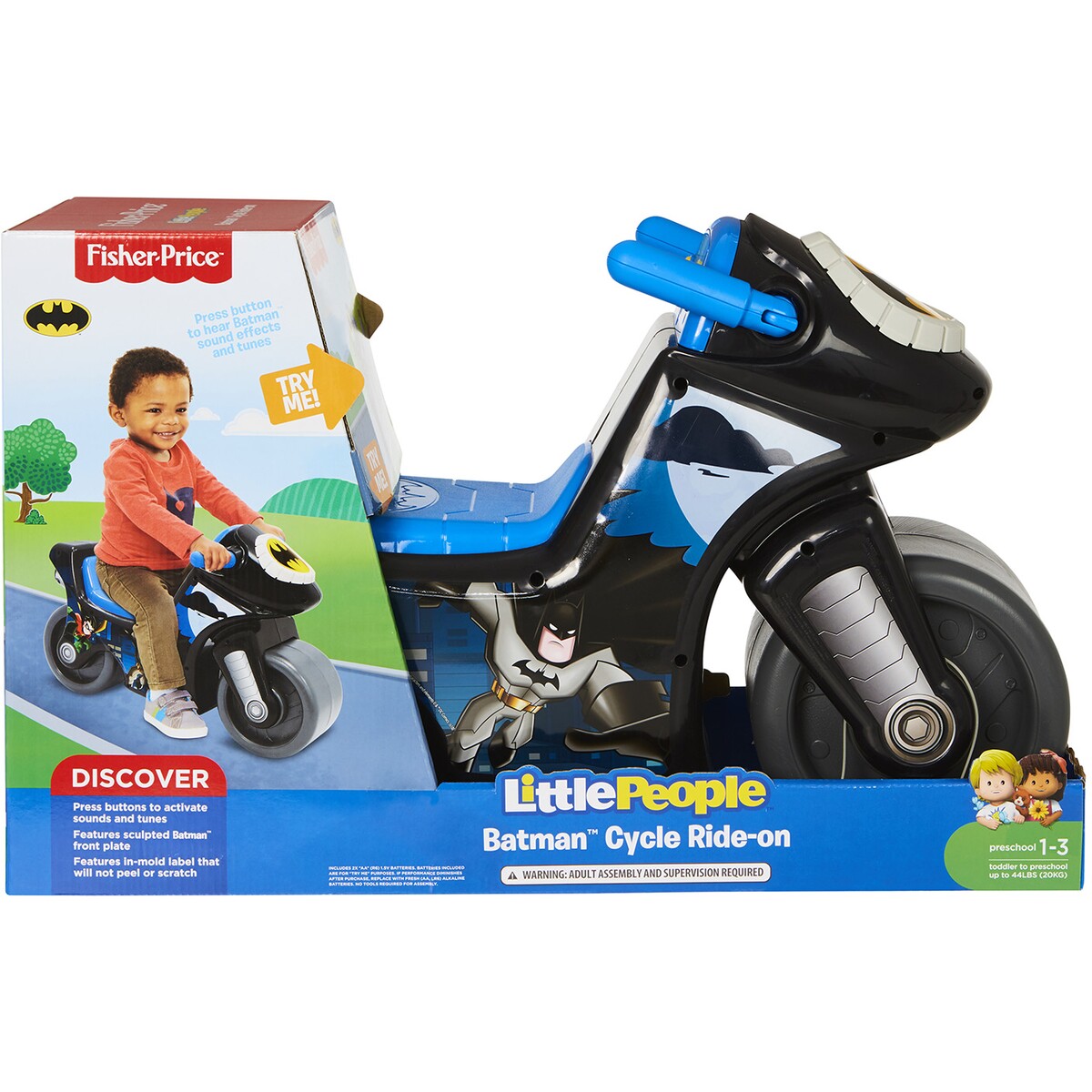 FISHER PRICE LITTLE PEOPLE BATMAN CYCLE RIDE ON