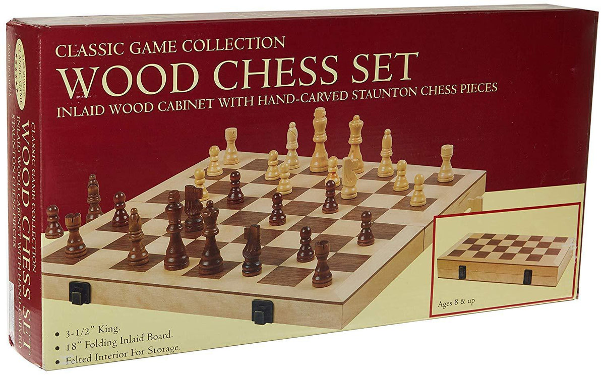 18 INCH WOODEN CHESS SET