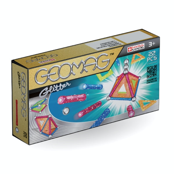 GEOMAG PANELS GLITTER 22 PC | OBALL | Toyworld Frankston