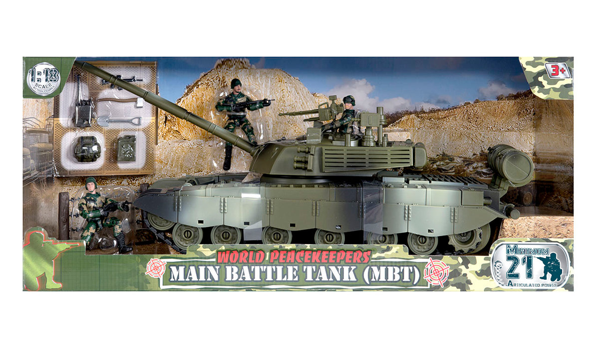 WORLD PEACEKEEPERS MAIN BATTLE TANK WITH 3 FIGURES