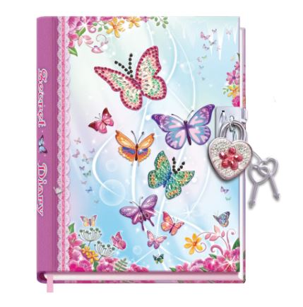 DIARY WITH LOCK - BUTTERFLY