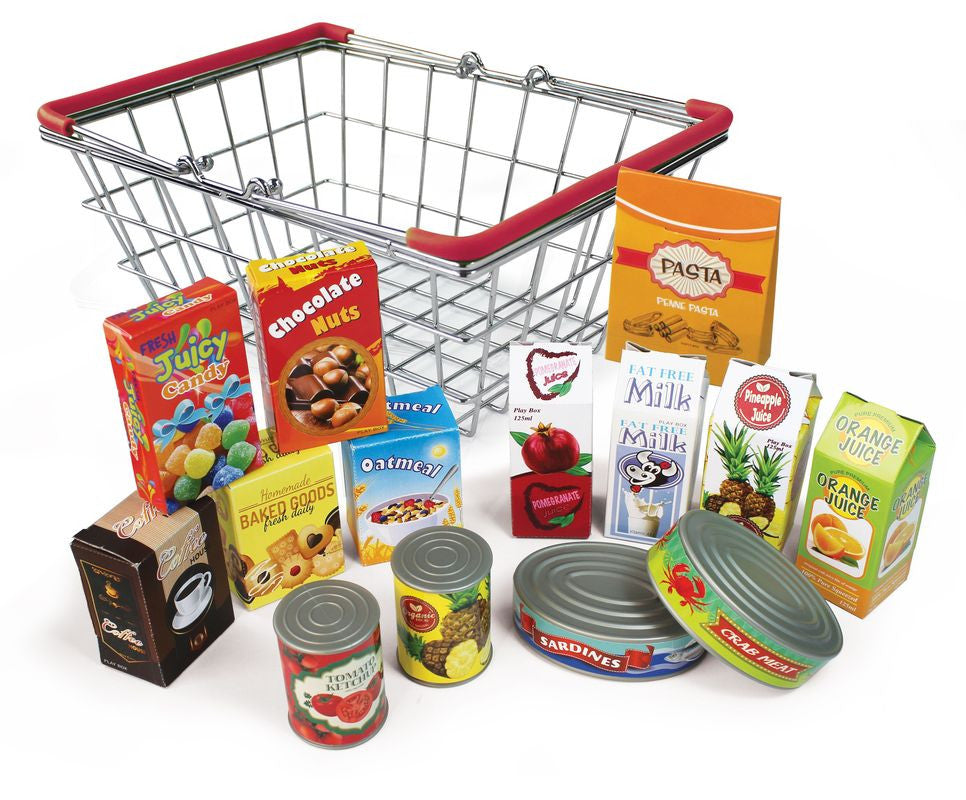 FOOD BASKET WITH BOXED FOOD 14 PIECE