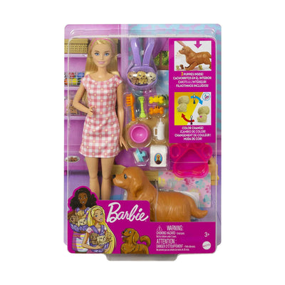 BARBIE DOLL AND PETS - BLONDE HAIR