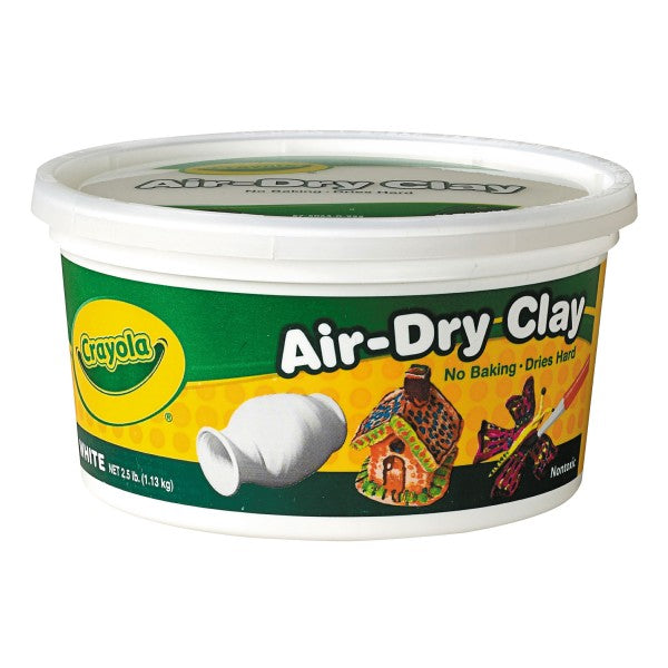 1.13KG AIR DRY CLAY - WHITE IN RE-USABLE STORAGE TUB