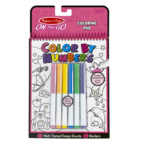 M&D - ON THE GO - COLOR BY NUMBERS BOOK -PINK | M D ON THE GO | Toyworld Frankston