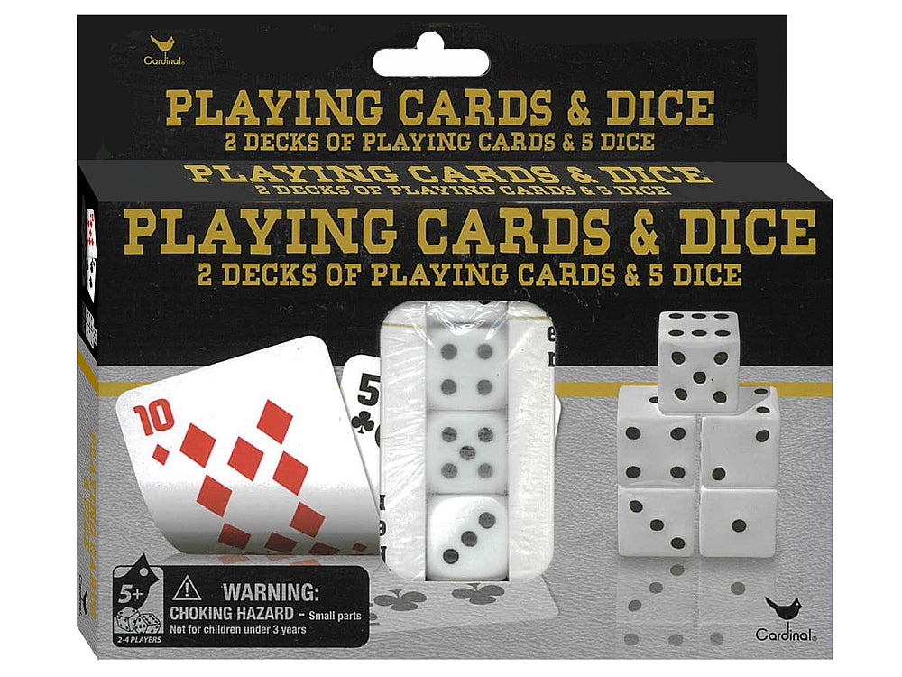 CARDINAL 2 CARD DECKS & 5 DICE | CARDINAL GAMES | Toyworld Frankston