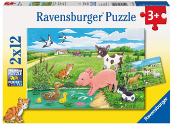 RAVENSBURGER BABY FARM ANIMALS 2X12PC PUZZLE - Toyworld Frankston