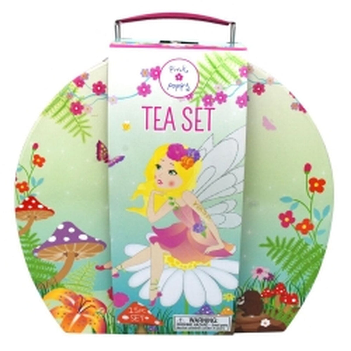 PINK POPPY FOREST FAIRY TIN TEA SET WITH CARRY CASE