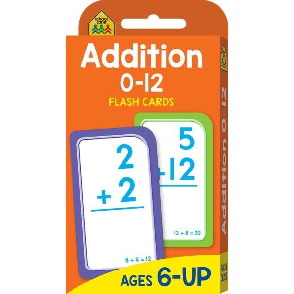 SCHOOL ZONE: ADDITION 0-12 FLASH CARDS