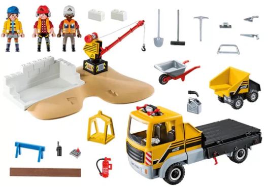 PLAYMOBIL CONSTRUCTION SITE WITH FLAT BED - 70742