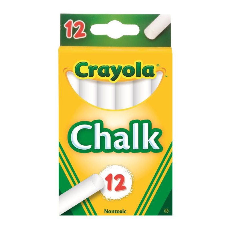 CRAYOLA 12CT CHALK STICKS WHITE