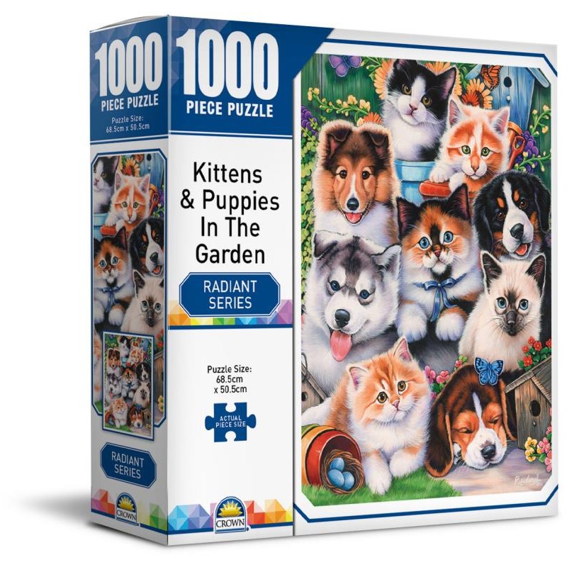 CROWN RADIANT SERIES KITTENS & PUPPIES 1000PC PUZZLE