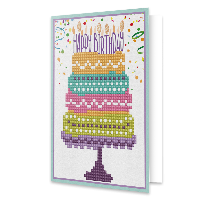DIAMOND DOTZ - HAPPY BIRTHDAY CAKE GREETING CARD