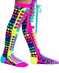 MADMIA DISCO KNEE HIGH SOCKS WITH SHOELACES