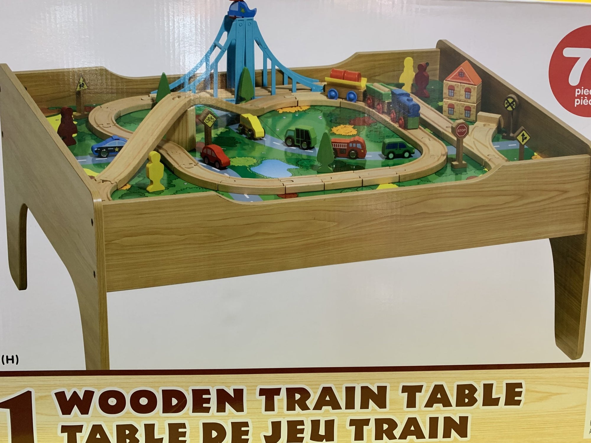 2 IN 1 WOODEN TRAIN TABLE