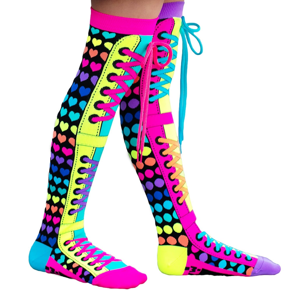 MADMIA DISCO KNEE HIGH SOCKS WITH SHOELACES