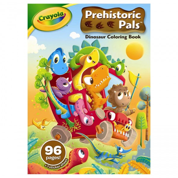 PREHISTORIC PALS COLOURING BOOK WITH STICKERS 96PGS