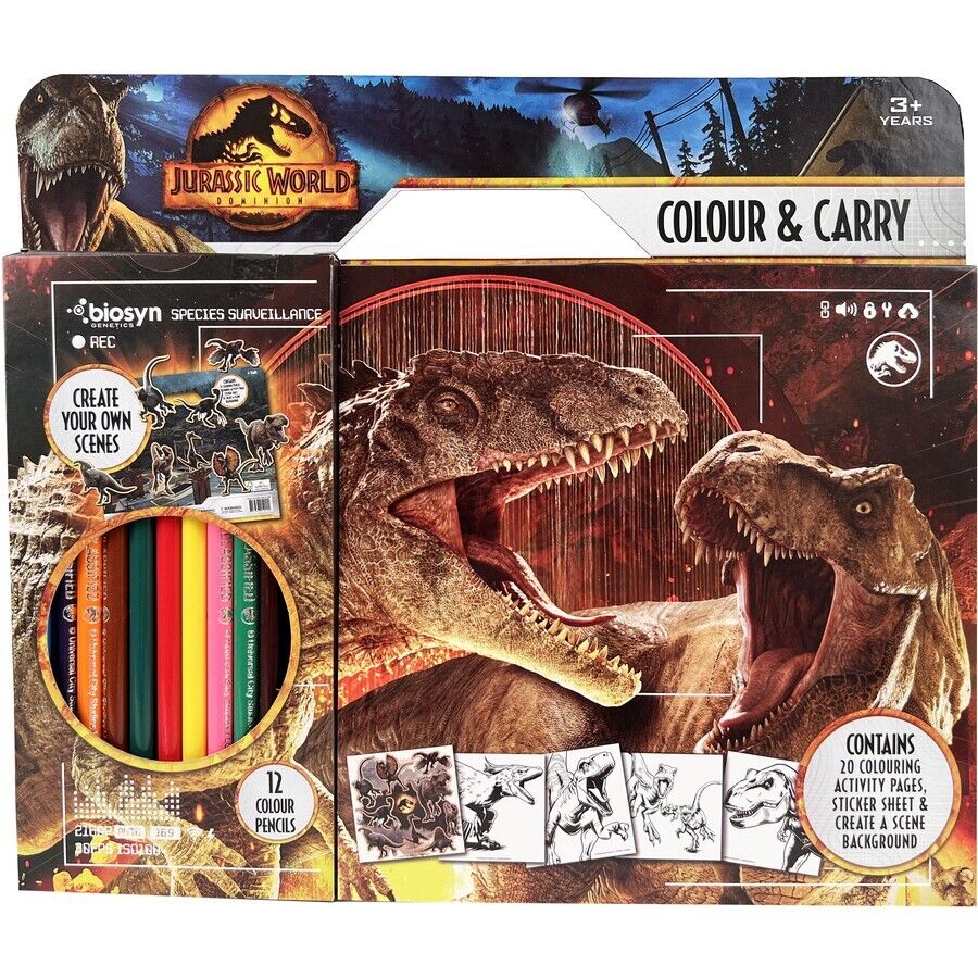 JURASSIC WORLD COLOUR AND CARRY